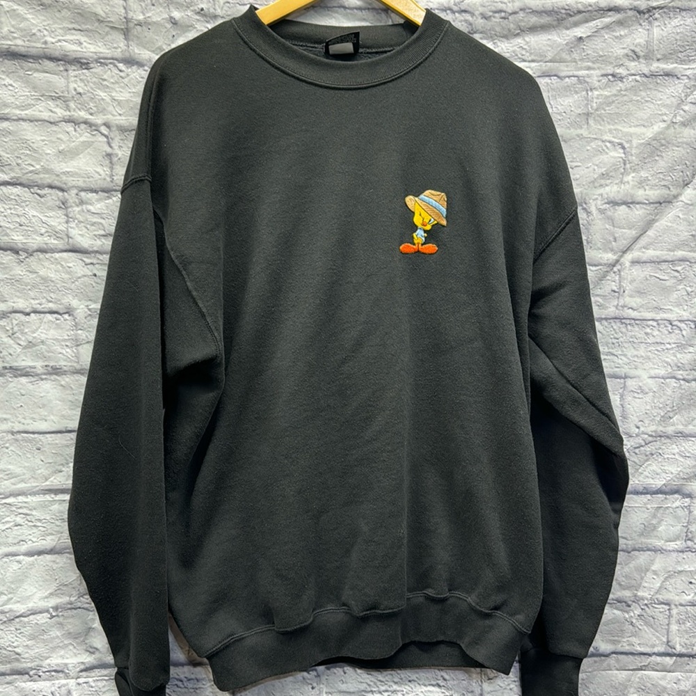 Tweety Bird Black Oversized Sweatshirt XL